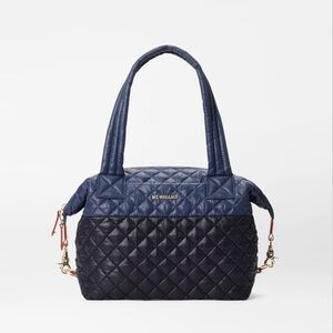 MZ Wallace Navy and Black Quilted Tote Bag
